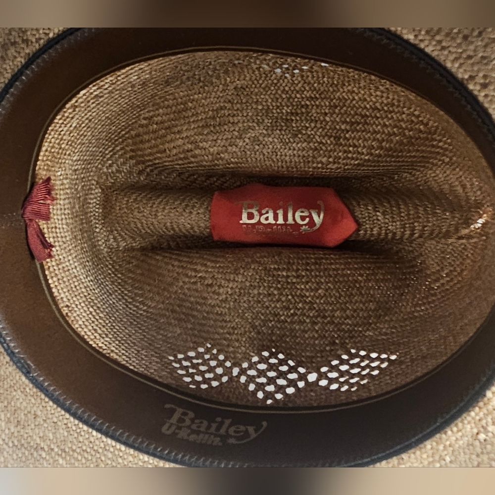 Vintage Bailey U-Rollit Cowboy Western Woven Raffia Straw Hat - Picture 4 of 12